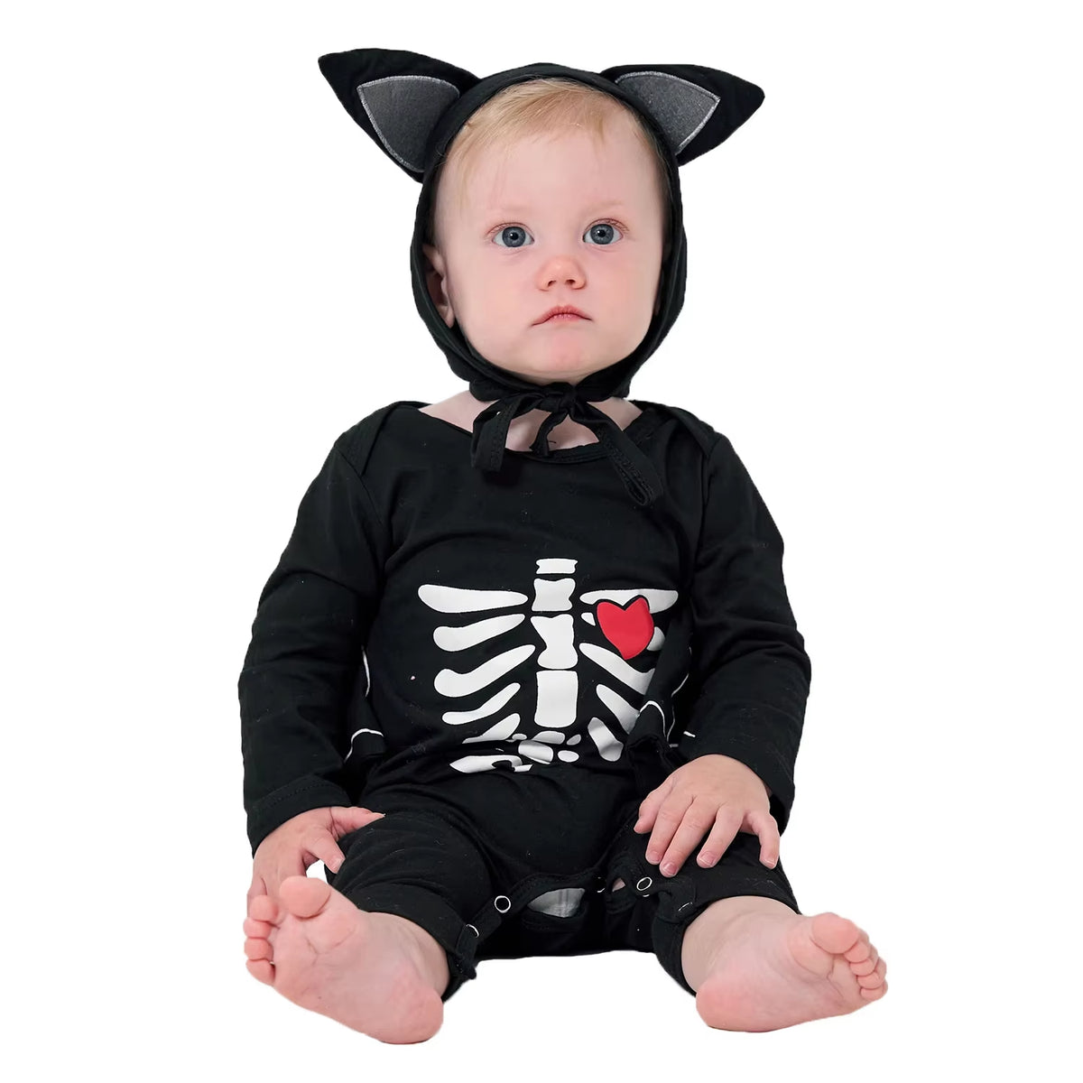 2Pcs/Set Unisex Black Bat Baby Costume Girls Boys My 1St Halloween Outfit Cotton 3-6M 6-9M 9-12M 12-18M