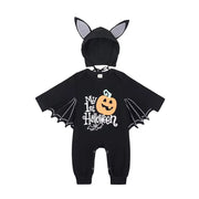 2Pcs/Set Unisex Black Bat Baby Costume Girls Boys My 1St Halloween Outfit Cotton 3-6M 6-9M 9-12M 12-18M