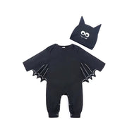 2Pcs/Set Unisex Black Bat Baby Costume Girls Boys My 1St Halloween Outfit Cotton 3-6M 6-9M 9-12M 12-18M