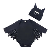 2Pcs/Set Unisex Black Bat Baby Costume Girls Boys My 1St Halloween Outfit Cotton 3-6M 6-9M 9-12M 12-18M