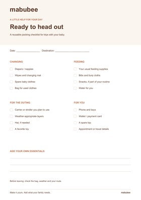 Outing checklist
